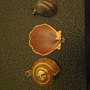 Vintage Gold Dipped Seashell Pendants Bundle